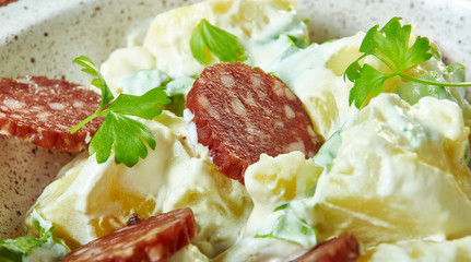 BBQ chorizo potato salad