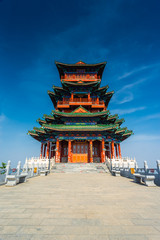 Fototapeta premium The picturesque pagoda on the top of the mountain in China
