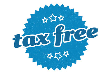 tax free sign. tax free round vintage retro label. tax free