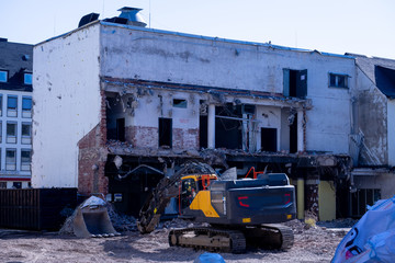 Fototapeta na wymiar Demolition of a former business district
