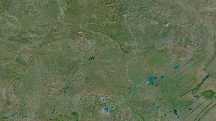 Omsk, Russia - outlined. Satellite
