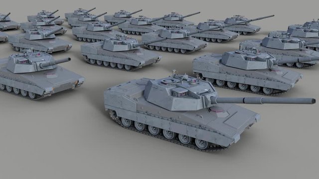 3D tanks go and shoot, transparent background, animation
