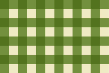 Vector illustration of army green gingham seamless pattern on a sand color background