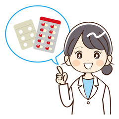 女性、医者、薬