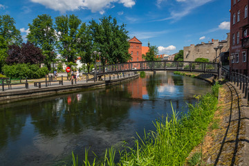Fototapeta na wymiar Old town and Brda river in Bydgoszcz, Poland