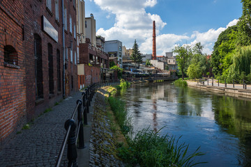 Old town and Brda river in Bydgoszcz, Poland - obrazy, fototapety, plakaty