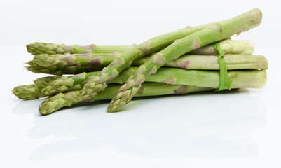 A bundle of green asparagus