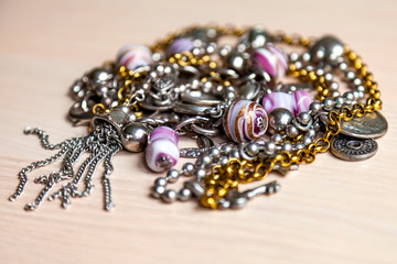 Beautiful vintage jewelry in a mess