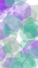 Fototapeta premium Multicolored translucent hexagons on white background. Vertical image orientation. 3D illustration