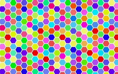 Honeycomb many color, multicolored. Isometric geometry. 3D illustration