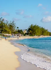 Stickers pour porte Plage de Seven Mile, Grand Cayman Seven Mile Beach, West Bay, Grand Cayman, Îles Caïmans