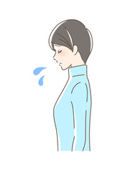 悲しむ女性の横顔