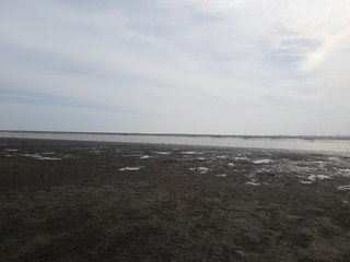 Beach, Sea And Sky View. Dummash Beach In Surat, Gujarat, India.