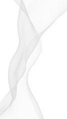 White abstract background. Fluttering white scarf. Waving on wind white fubric. 3D illustration