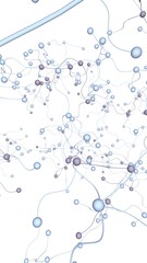 Neural network. Social network. Futuristic dna, deoxyribonucleic acid. Abstract molecule, cell illustration, mycelium. Light background. 3D illustration