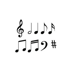 music icon and note in vector 