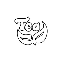 Tea leaves logo element. Flat icon design.