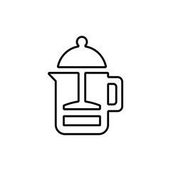 Obraz premium Teapot icon in flat style. Tea kettle symbol. Kitchen utensil.