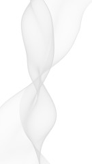 White abstract background. Fluttering white scarf. Waving on wind white fubric. 3D illustration
