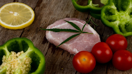 Chef cooking pork steak