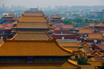 The architecture of the Forbidden City in Beijing