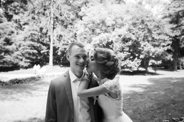 wedding couple, beautiful young bride and groom,