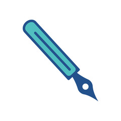 fountain pen icon design, flat style trendy collection