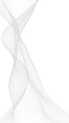 White abstract background. Fluttering white scarf. Waving on wind white fubric. 3D illustration