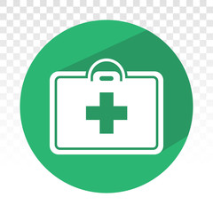 Fototapeta premium Emergency First aid kit flat icon for medical apps and websites