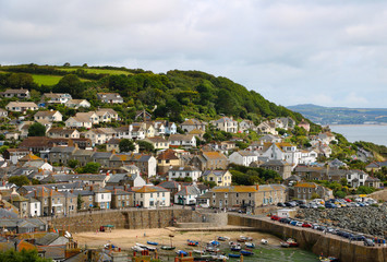 Fototapeta na wymiar A stunning view of a tiny Cornish village, Mousehole, Cornwall, United Kingdom.