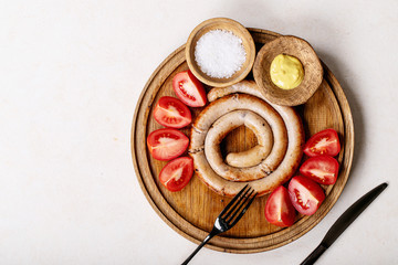 Snail sausage in traditional spiral