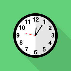 Classic clock icon, Five minutes past twelve o'clock