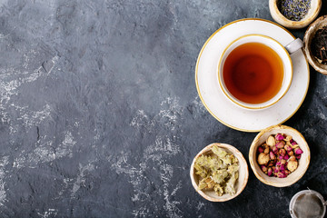 Black tea in a ceramic cup