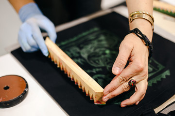 Handmade making, framing, decor production process 