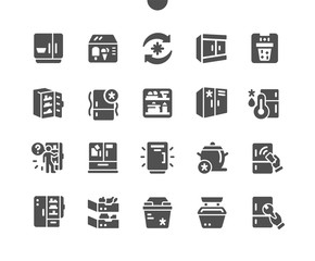 Fridge Well-crafted Pixel Perfect Vector Solid Icons 30 2x Grid for Web Graphics and Apps. Simple Minimal Pictogram