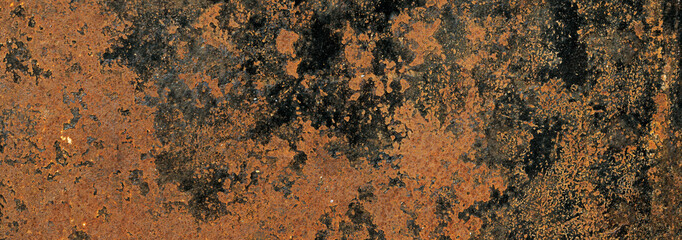 Grunge rusty dark metal background texture or backdrop, large size banner