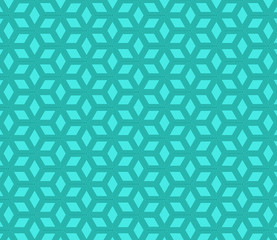 Teal repeat cube background with abstract seamless textured pattern