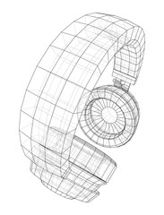 Headphones concept outline. Vector