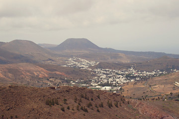 l calm summer cloudy landscape from the Spanish Canary Island Lanzarote