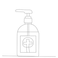 Obraz premium antiseptic vector, isolated, continuous line drawing