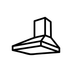 built-in pyramidal overall hood icon vector. built-in pyramidal overall hood sign. isolated contour symbol illustration