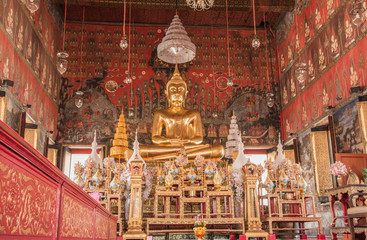 Fototapeta premium The consecraed (consecrated) convocation hall of Wat Saket in Bangkok
