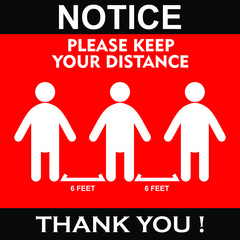 Please Keep Your Distance, sign and sticker vector