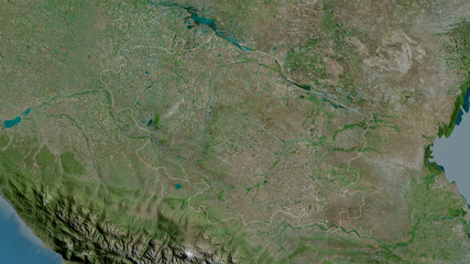 Stavropol', Russia - outlined. Satellite