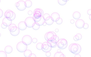 Pink colored background with purple bubbles. Wallpaper, texture purple balloons. 3D illustration