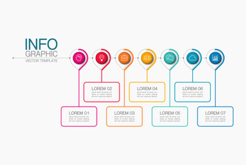 Vector iInfographic template for business, presentations, web design, 7 options.