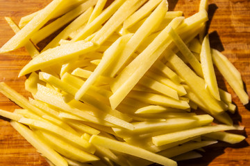 chopped potato ready for cooking french fried