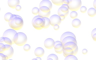 Light pastel colored background with purple bubbles. Wallpaper, texture purple balloons. 3D illustration