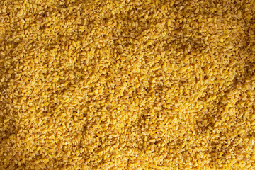 Texture of bulgur. Close up.