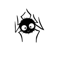 Cute vector spiders. Hand drawn. Isolated on white background. Halloween illustration